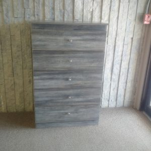 Bedroom 5 Drawer Chest in Grey